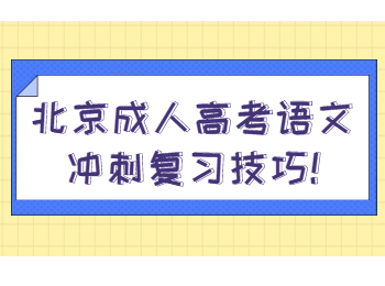 北京成人高考語文沖刺復習技巧