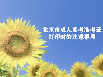 北京市成人高考準考證